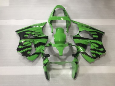 00-02 Grün & Schwarz Flamme ZX6R Verkleidung