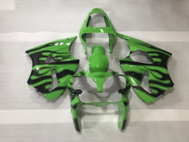 00-02 Grün & Schwarz Flamme ZX6R Verkleidung