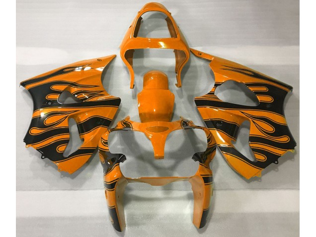 00-02 Orange & Schwarz Flamme ZX6R Verkleidung