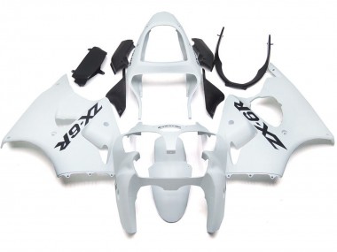 00-02 Schlichter Glanz-Weiß Mit Logo ZX6R Verkleidung