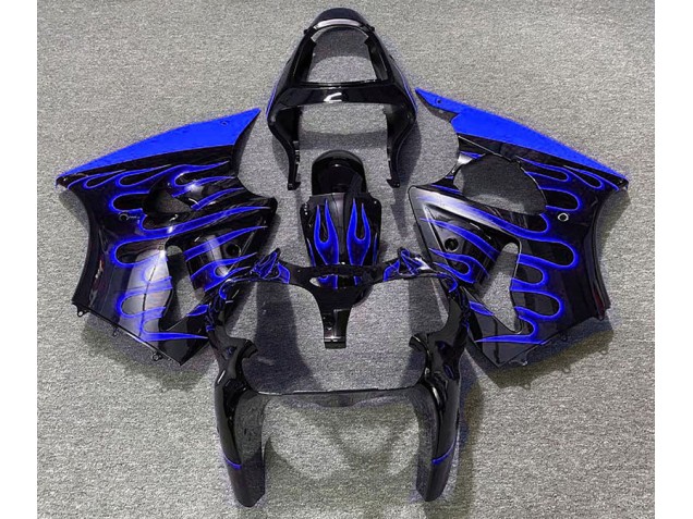 00-02 Schwarz Glänzend & Blau Flame ZX6R Verkleidung