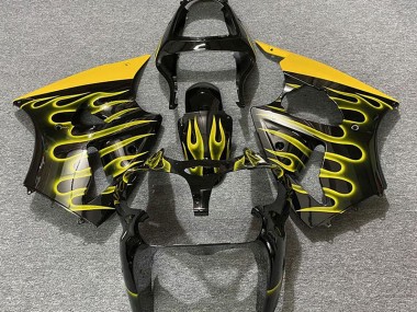 00-02 Schwarz Glänzend & Gelb Flame ZX6R Verkleidung