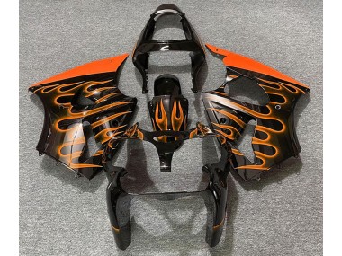 00-02 Schwarz Glänzend & Orange Flame ZX6R Verkleidung