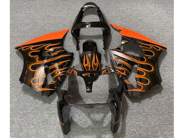 00-02 Schwarz Glänzend & Orange Flame ZX6R Verkleidung