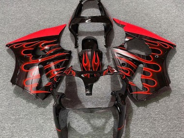 00-02 Schwarz Glänzend & Rot Flame ZX6R Verkleidung