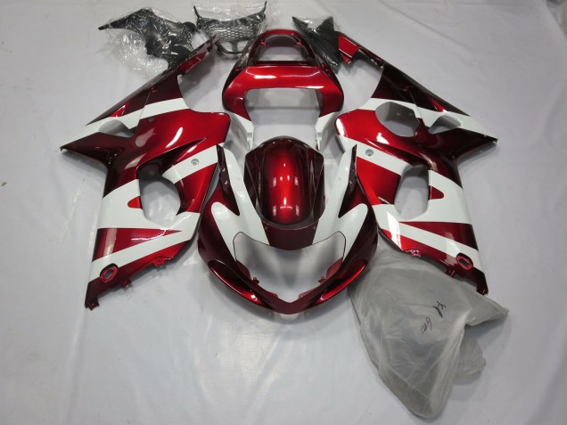 00-02 Tiefrot & Weiß GSXR 1000 Verkleidung