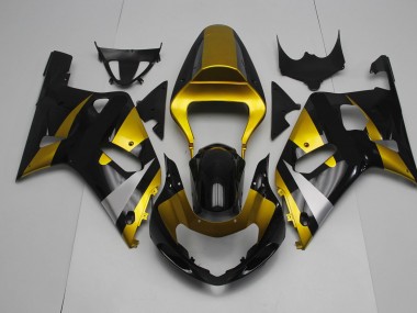 01-03 Glänzendes Schwarz & Gold GSXR 600-750 Verkleidung
