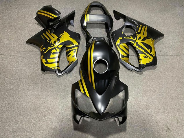 01-03 Matt Schwarzer & Goldener Totenkopf CBR600 F4i Verkleidung