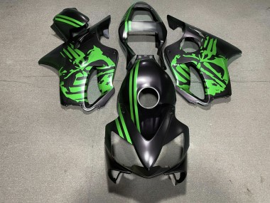 01-03 Matt Schwarzer & Grüner Totenkopf CBR600 F4i Verkleidung