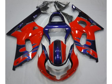 01-03 Rot Glänzend & Blau GSXR 600-750 Verkleidung