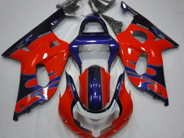 01-03 Rot Glänzend & Blau GSXR 600-750 Verkleidung