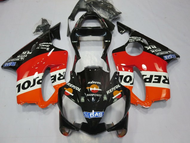 01-03 Schwarz Repsol CBR600 F4i Verkleidung