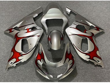 01-03 Silber Glänzend & Rot GSXR 600-750 Verkleidung
