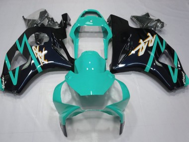 02-03 Glänzendes Schwarz & Cyan CBR954RR Verkleidung