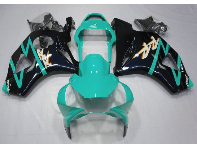 02-03 Glänzendes Schwarz & Cyan CBR954RR Verkleidung