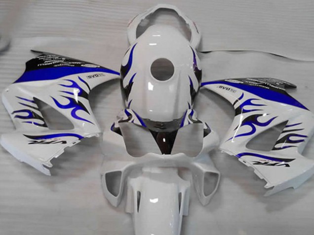 02-12 Weiß Blau Flamme VFR800 Verkleidung