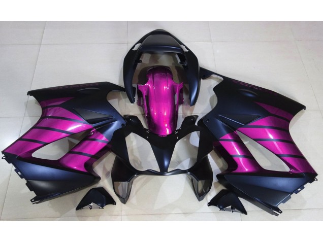 02-12 Matt Schwarz & Pink VFR800 Verkleidung