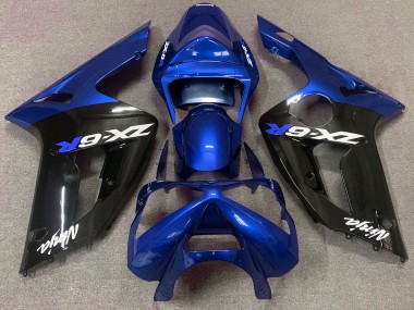 03-04 Glänzend Blau & Schwarz ZX6R Verkleidung