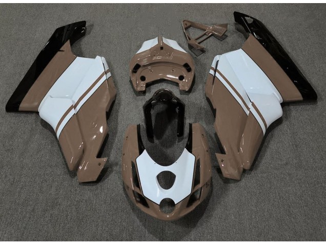 03-04 Glänzend Braun & Weiß Ducati 749 999 Verkleidung