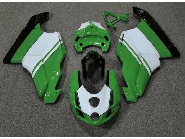 03-04 Glänzend Grün & Weiß Ducati 749 999 Verkleidung