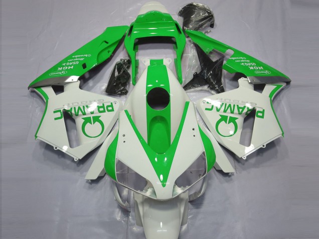 03-04 Glänzend Weiß & Grün Pramac CBR600RR Verkleidung