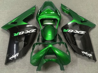 03-04 Glänzend Grün & Schwarz ZX6R Verkleidung