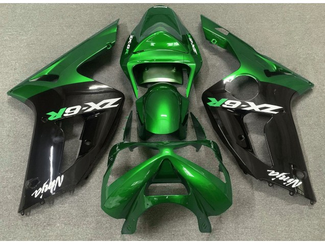 03-04 Glänzend Grün & Schwarz ZX6R Verkleidung