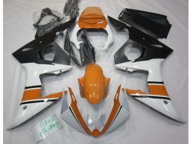 03-04 Glänzend Weiß & Orange R6 Verkleidung