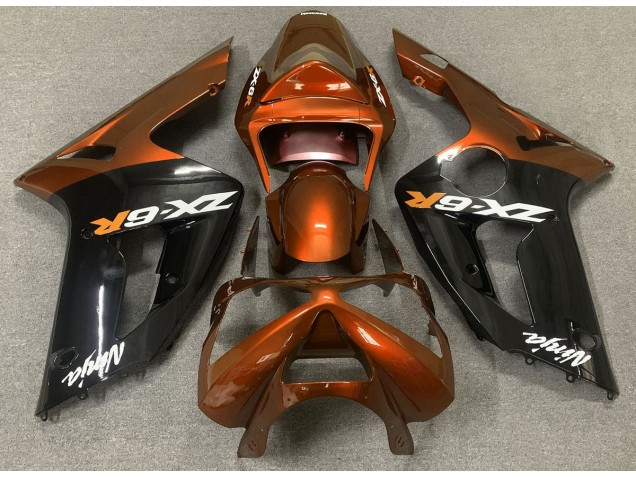 03-04 Orange Glänzend & Schwarz ZX6R Verkleidung