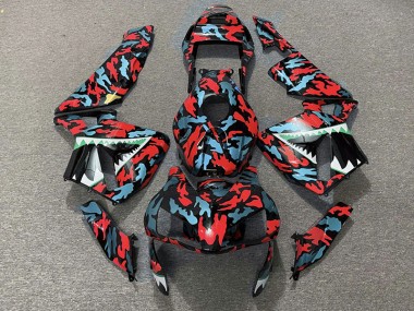 03-04 Rot & Blau Tarnung CBR600RR Verkleidung