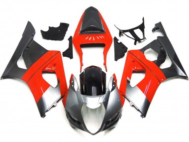 03-04 Schlichte Rot & Silbernes Design GSXR 1000 Verkleidung