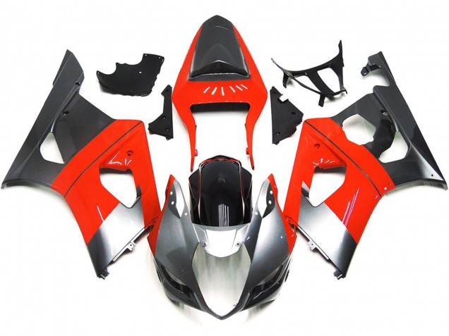 03-04 Schlichte Rot & Silbernes Design GSXR 1000 Verkleidung