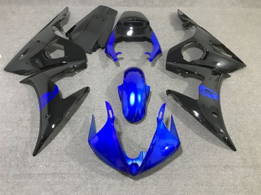 03-04 Schwarz & Blau Glänzend R6 Verkleidung