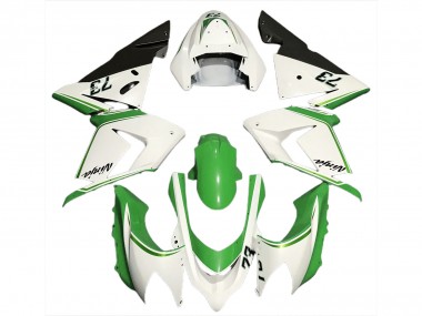 04-05 Glänzend Weiß & Grün ZX10R Verkleidung