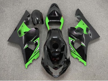 04-05 Glänzendes Schwarz & Grün GSXR 600-750 Verkleidung