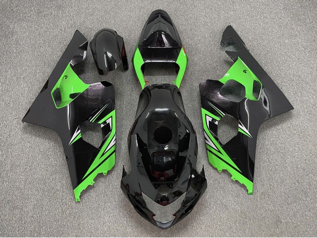 04-05 Glänzendes Schwarz & Grün GSXR 600-750 Verkleidung
