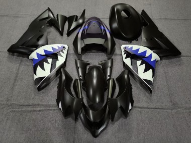 04-05 Matt Schwarzer & Tiefes Blauer Hai ZX10R Verkleidung