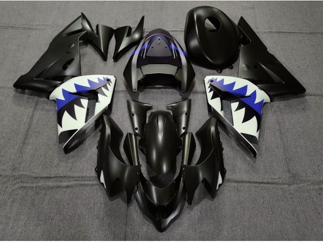 04-05 Matt Schwarzer & Tiefes Blauer Hai ZX10R Verkleidung