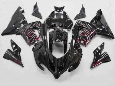 04-05 Rot Schwarz Flamme ZX10R Verkleidung