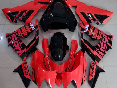 04-05 Rot & Schwarz & Logos ZX10R Verkleidung