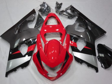04-05 Rot & Silber Glänzend GSXR 600-750 Verkleidung