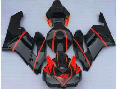 04-05 Schwarz Glänzend & Rot CBR1000RR Verkleidung