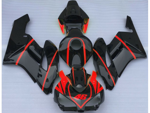 04-05 Schwarz Glänzend & Rot CBR1000RR Verkleidung