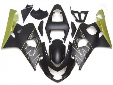 04-05 Schwarz Matt & Gold Corona Benutzerdefiniert GSXR 600-750 Verkleidung