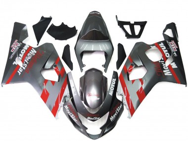 04-05 Silber & Rot Movistar GSXR 600-750 Verkleidung