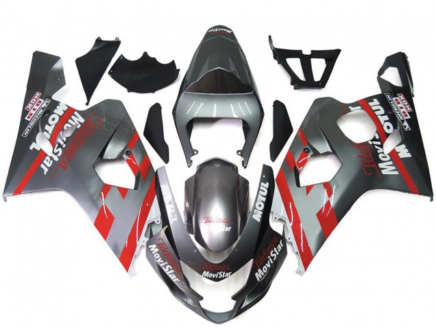 04-05 Silber & Rot Movistar GSXR 600-750 Verkleidung