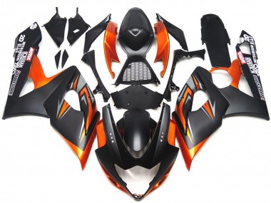 05-06 Custom Matt & Glanz Schwarz & Orange GSXR 1000 Verkleidung