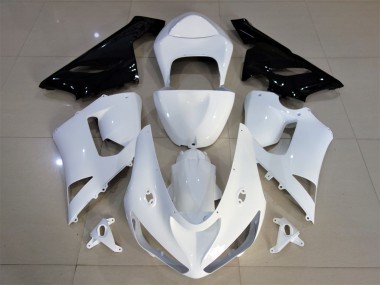 05-06 Glänzend Weiß & Schwarz ZX6R Verkleidung