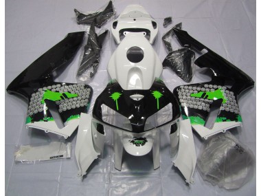 05-06 Grüne Spritzer Auf Glänzendem Schwarz CBR600RR Verkleidung