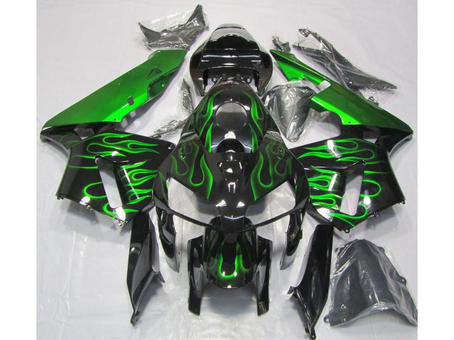 05-06 Leuchtend Grün Flamme CBR600RR Verkleidung